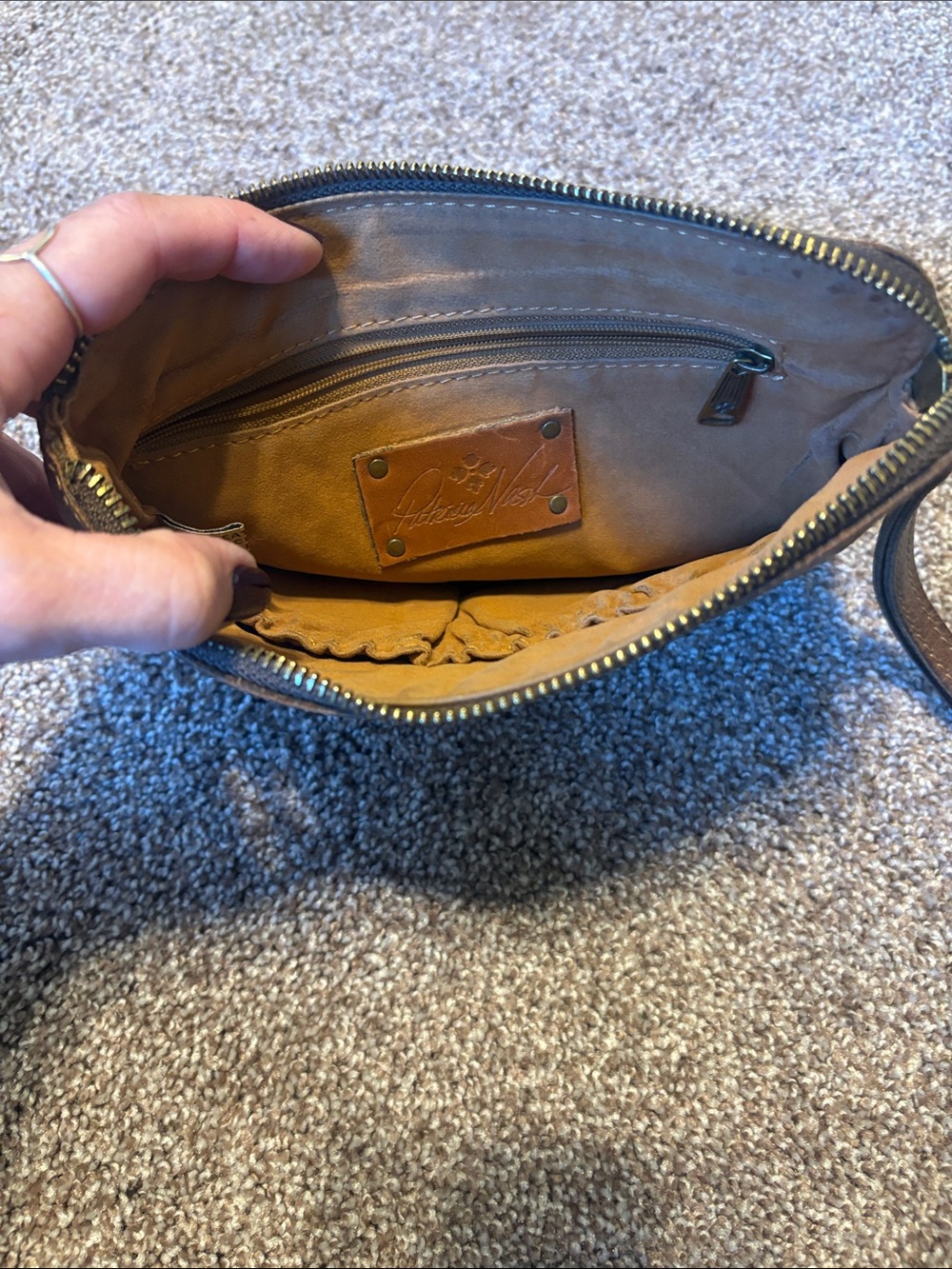 Patricia Nash Brown Leather Wristlet Clutch - Picture 2 of 2
